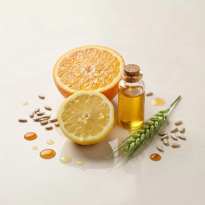 Citrus and vitamin oil with wheat