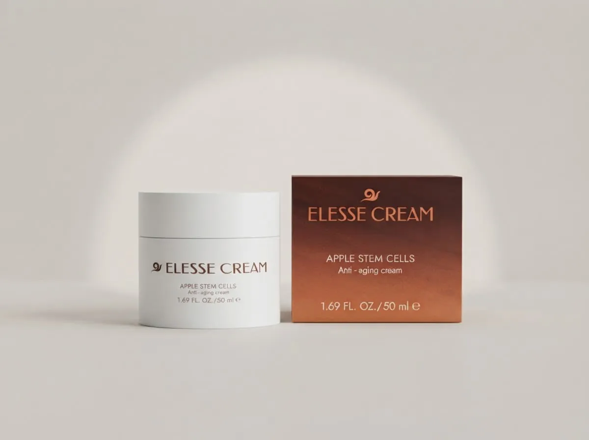 Minimal cream jar and box on a neutral background